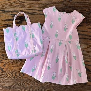 Like new! Sweetest Lily of the Valley dress & coordinating bag by Jacadi